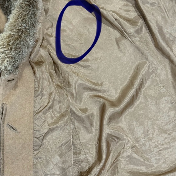 🧥 ALBERT NIPON Vintage Camel Wool Swing Coat‎ Sz 10 Faux Fur Trim Old Money - Picture 11 of 14